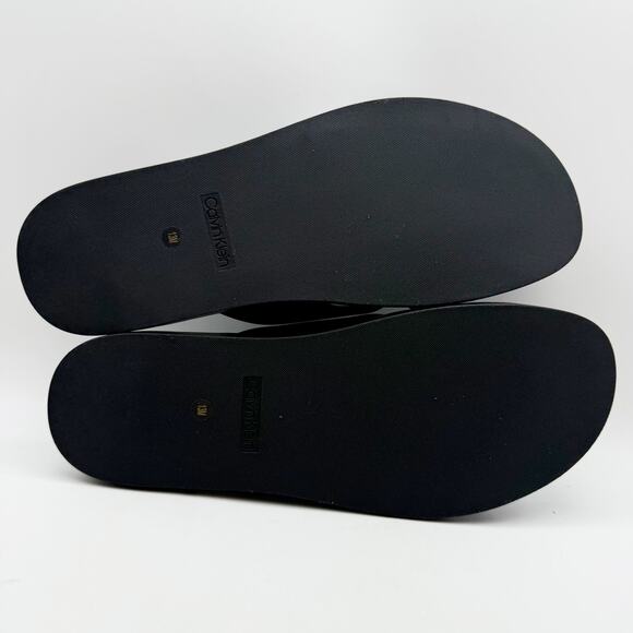 Calvin Klein Mens Elon Slip On Sandals US 13 M Black Vegan Leather NIB - Picture 11 of 12